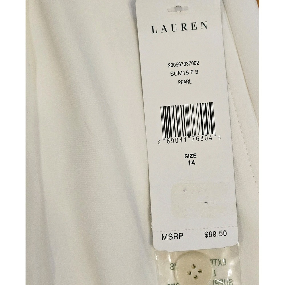 Lauren Ralph Lauren Pearl Short Sz 14 NWT Mid Lined Pleated Classic Coastal Chic - Picture 8 of 8